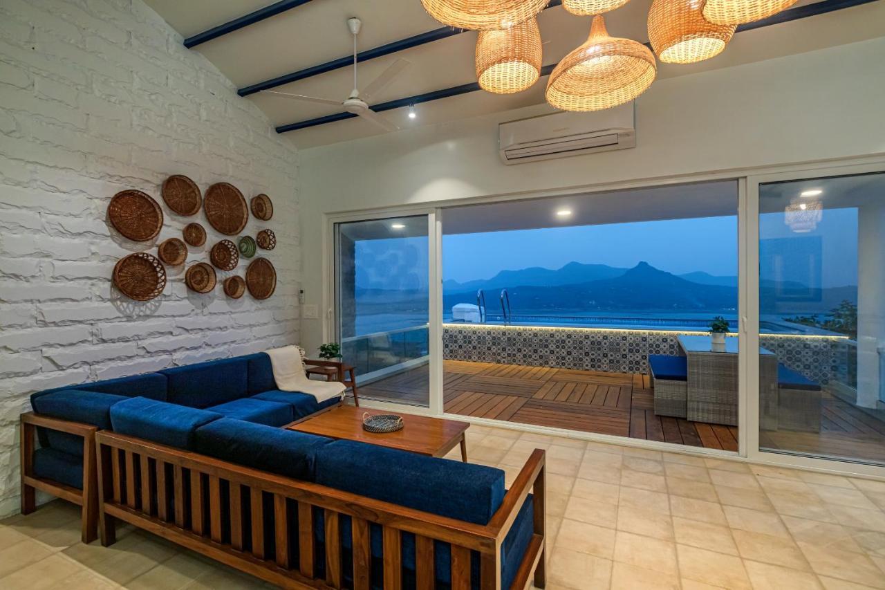 Saffronstays Kaia Waters By Kosha Villas, Pawna - Greek Style Villa With Panoramic View Of Pawna Lake Kolvan ภายนอก รูปภาพ
